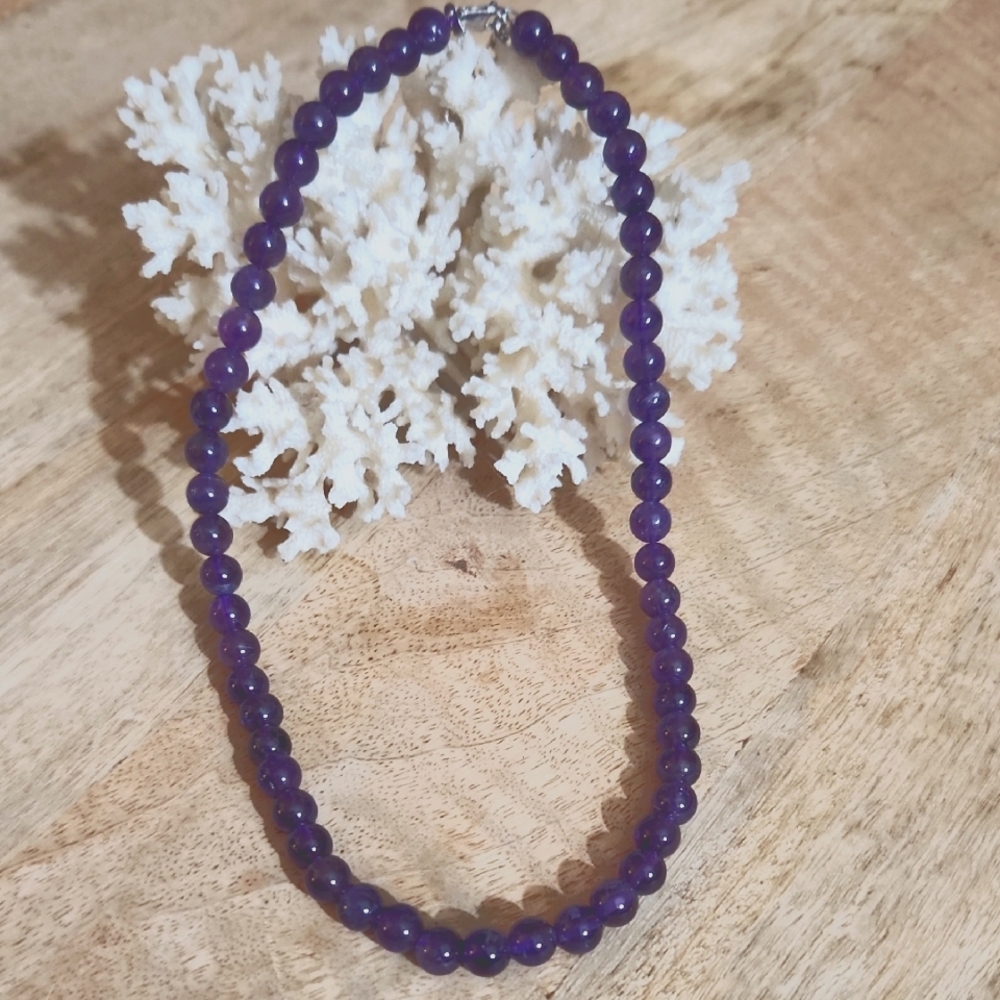 Amethyst And Sterling Silver Necklace